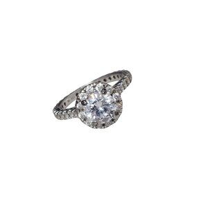 Vintage Sterling Silver Art Deco Cubic Zirconia Rings Size 9